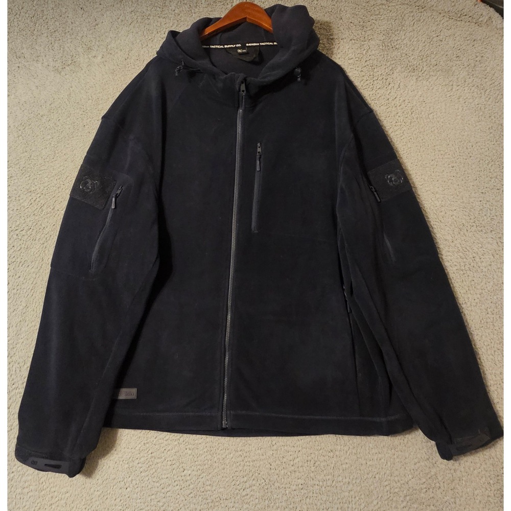 Baerskin Tactical Supply Co Fleece Hoodie Mens 3XL Blue Full Zip Jacket Pockets
